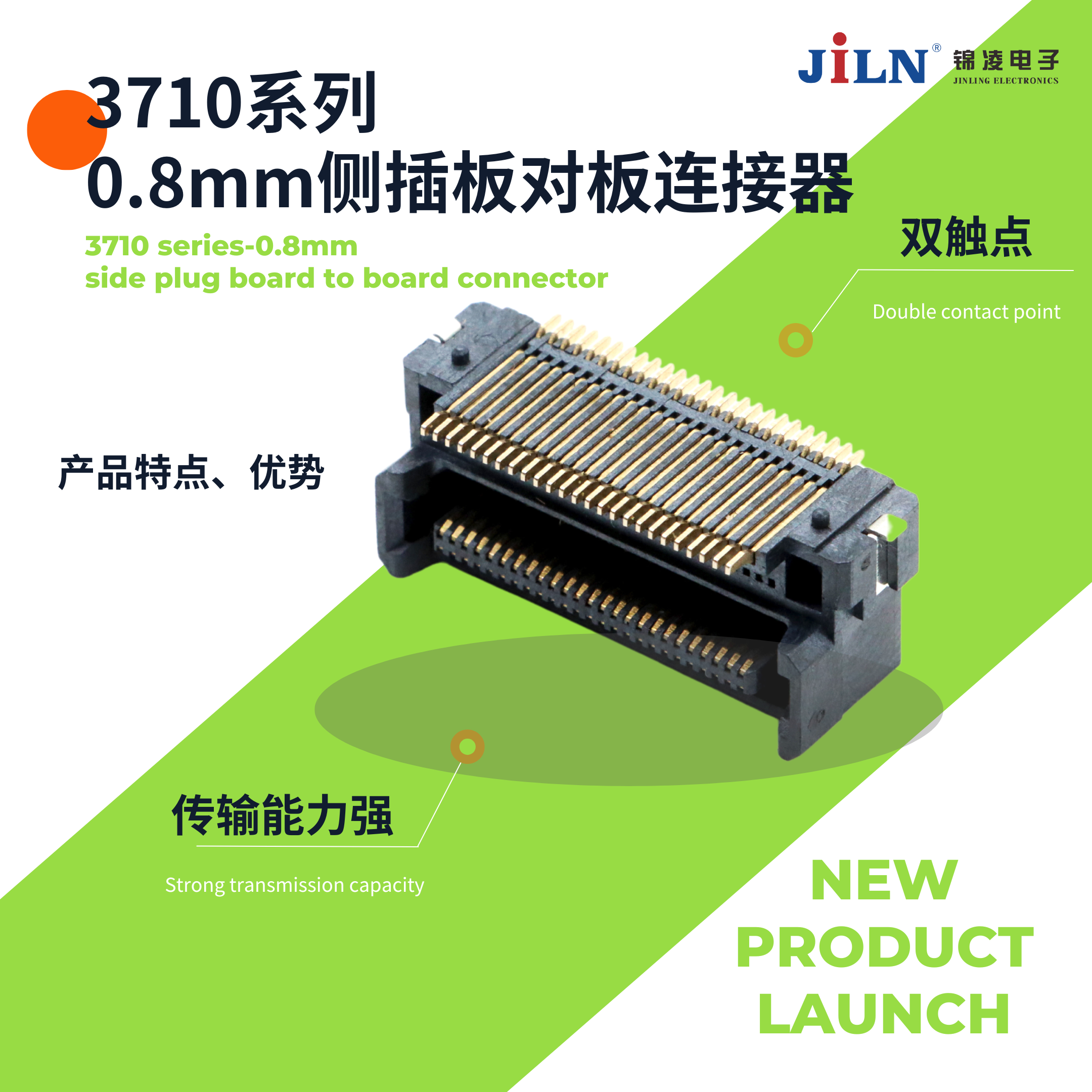 新品速遞 | 3710系列-0.8mm側(cè)插板對(duì)板連接器